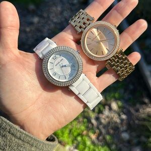 White, Pearl centered, Michael Kors watch